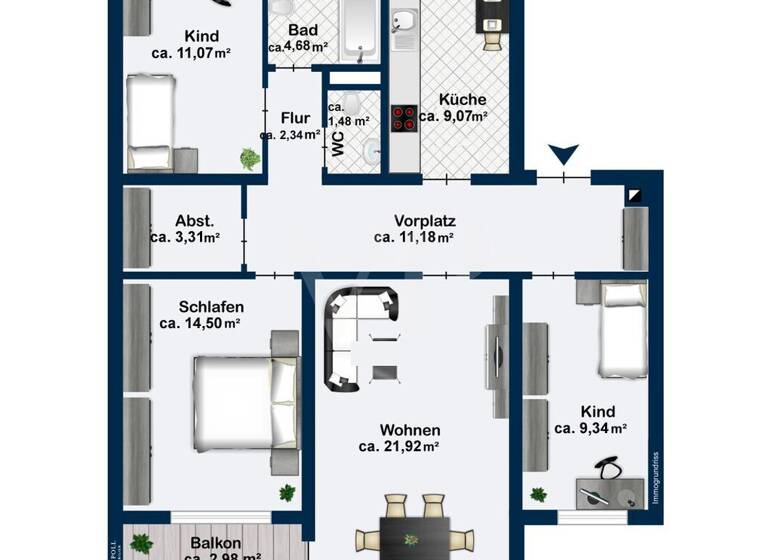 Wohnung zum Kauf 245.000 € 4 Zimmer 91,7 m² Frankenbach Heilbronn Frankenbach 74078