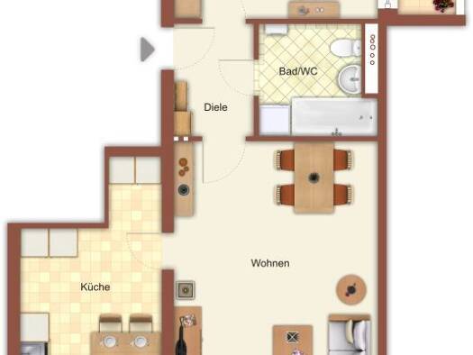 Wohnung zur Miete nur mit Wohnberechtigungsschein 306 € 2 Zimmer 67 m² 4. Geschoss frei ab 28.09.2026 Korschenbroicher Straße 156 Pesch Ost 41065