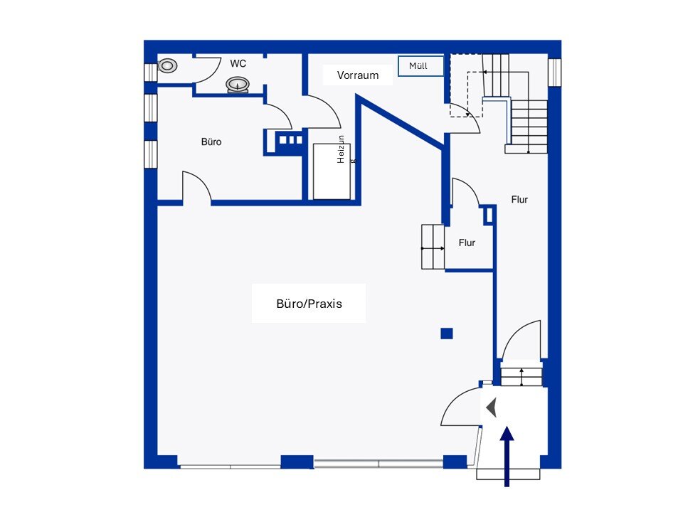 Bürofläche zur Miete 1.200 € 2 Zimmer 82 m²<br/>Bürofläche Backnang Backnang 71522