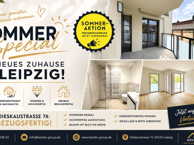 Wohnung zum Kauf - Erstbezug provisionsfrei 399.000 € 3 Zimmer 69,6 m² 1. Geschoss Großzschocher Leipzig 04249
