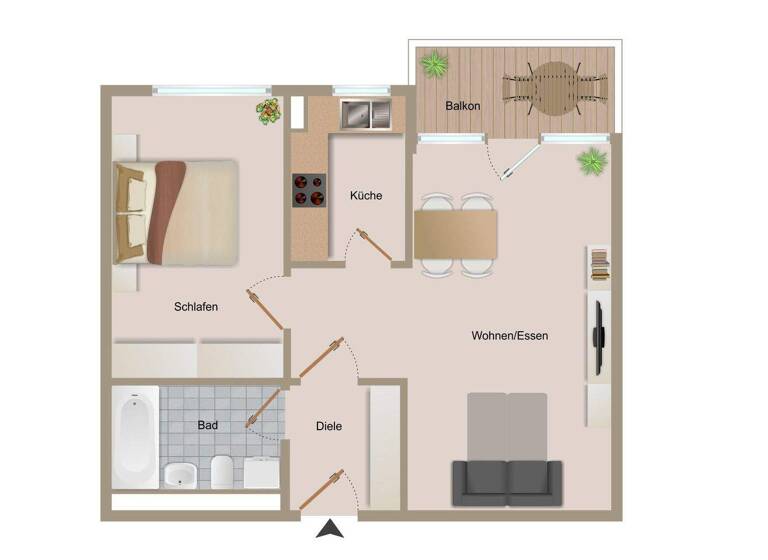 Wohnung zur Miete 1.300 € 2 Zimmer 49 m² 2. Geschoss Plauen Dresden 01187