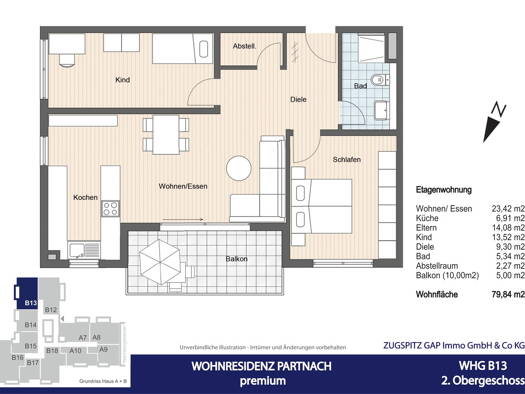 Wohnung zur Miete - Erstbezug 1.770 € 3 Zimmer 79,6 m² 2. Geschoss Partenkirchen Garmisch-Partenkirchen 82467