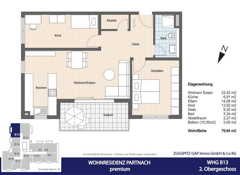Wohnung zur Miete - Erstbezug 1.770 € 3 Zimmer 79,6 m² 2. Geschoss Partenkirchen Garmisch-Partenkirchen 82467