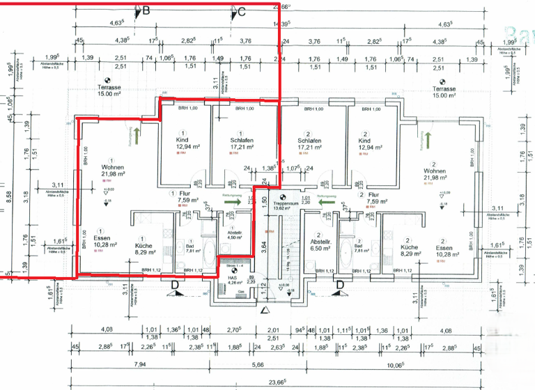 Terrassenwohnung zur Miete 1.250 € 3 Zimmer 92 m² Geschoss EG/1 frei ab sofort Sandhausen Osterholz-Scharmbeck 27711