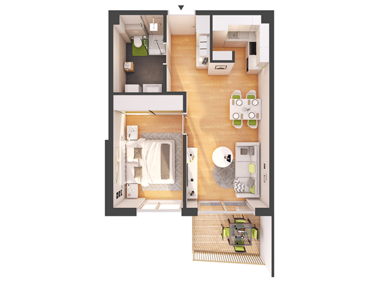 Wohnung zum Kauf - Neubau provisionsfrei 464.500 € 2 Zimmer 47 m² 2. Geschoss Kranebitterbodenweg 2 Hötting Innsbruck 6020