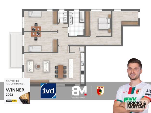 Wohnung zum Kauf - Erstbezug provisionsfrei 1.105.000 € 4 Zimmer 139,6 m² 1. Geschoss Innenstadt Oberhausen 86153