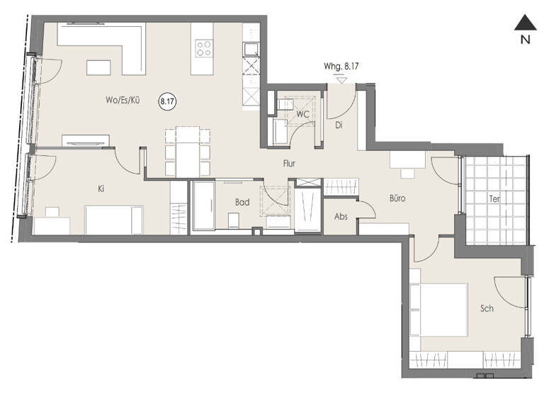 Wohnung zur Miete 1.490 € 3 Zimmer 97,7 m² Heilbronn 74076