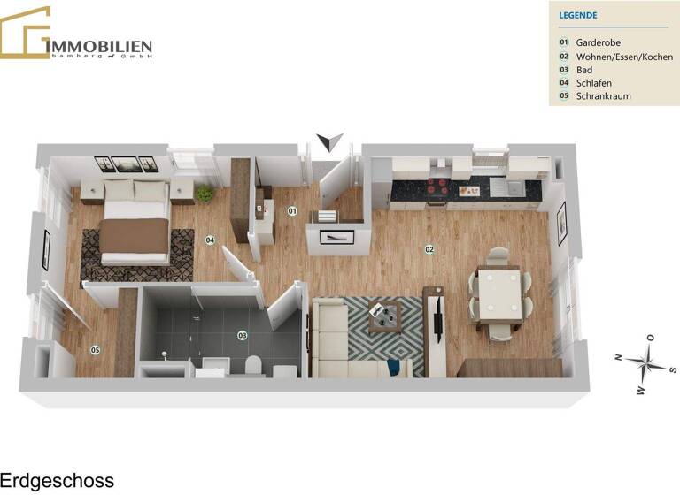 Wohnung zum Kauf - Erstbezug provisionsfrei 245.000 € 2 Zimmer 49,5 m² Hirschaid 96114