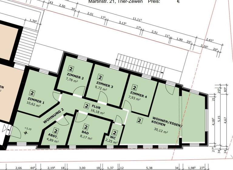 Wohnung zum Kauf 320.000 € 4 Zimmer 118 m² 1. Geschoss Zewen Trier 54294