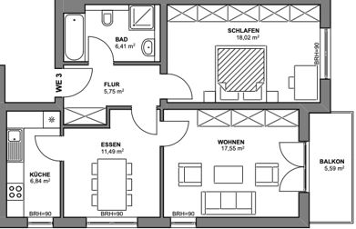 Studio zur Miete 610 € 3 Zimmer 69,8 m²<br/>Wohnfläche 1.<br/>Geschoss 01.02.2025<br/>Verfügbarkeit Trothaer Straße 64 Ortslage Trotha Halle (Saale) 06118