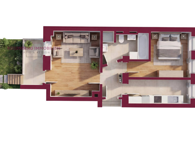 Wohnung zum Kauf 124.900 € 2 Zimmer 47,6 m² EG Oelßnerstraße 17 WE01 Mockau-Süd Leipzig / Mockau-Süd 04357