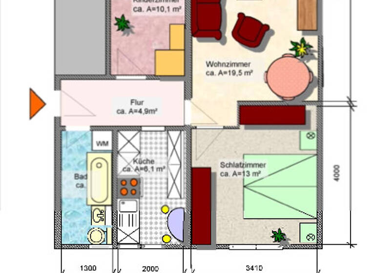 Wohnung zur Miete 377 € 3 Zimmer 58 m² 2. Geschoss Am Hohen Hain 17c Limbach-Oberfrohna 09212