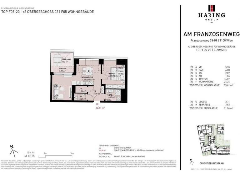 Wohnung zum Kauf - Erstbezug 391.500 € 2 Zimmer 53,6 m² 2. Geschoss Franzosenweg 3-5 Wien 1100