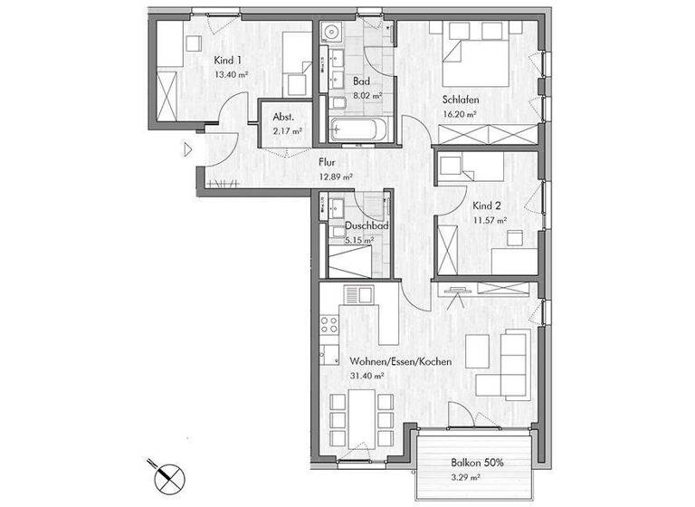Wohnung zum Kauf - Erstbezug provisionsfrei 702.800 € 4 Zimmer 104,1 m² 1. Geschoss Annelies-Kupper-Allee Haar 85540