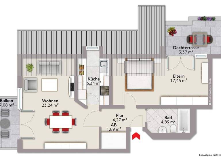 Wohnung zum Kauf 275.000 € 2 Zimmer 62 m² 2. Geschoss Allershausen 85391