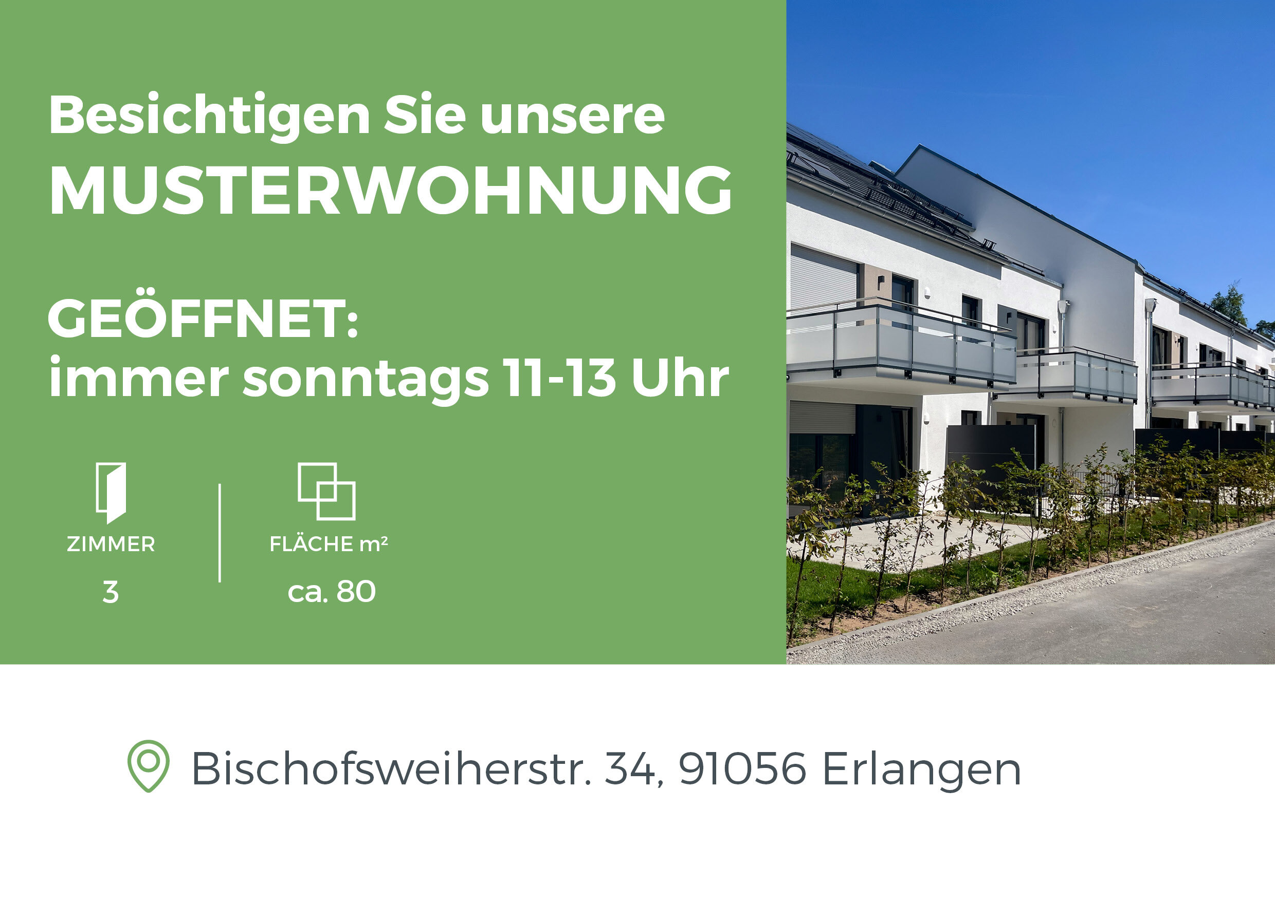 Terrassenwohnung zum Kauf provisionsfrei 816.801 € 4 Zimmer 97,2 m²<br/>Wohnfläche EG<br/>Geschoss Bischofsweiherstraße 34 Dechsendorf - Ost Erlangen 91056