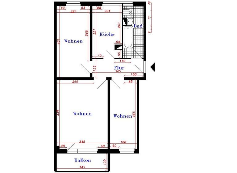 Wohnung zur Miete 375 € 2 Zimmer 53,6 m² Thale 06502