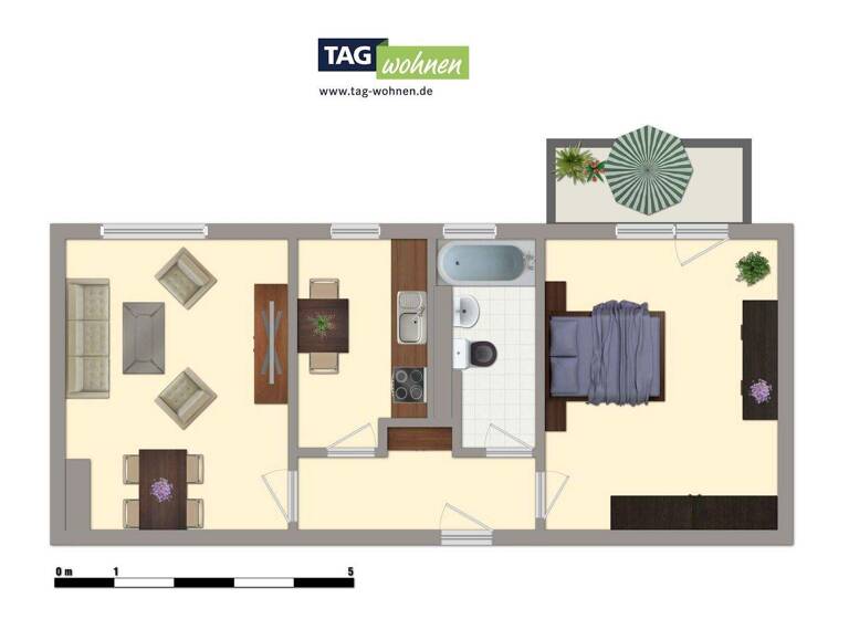 Wohnung zur Miete 290 € 2 Zimmer 47,5 m² 3. Geschoss Weißenfelser Str. 56 Merseburg 06217