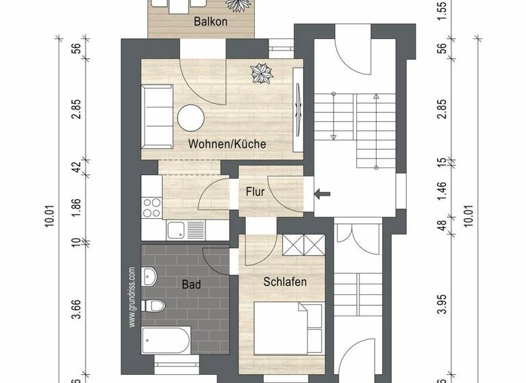 Wohnung zum Kauf provisionsfrei 89.500 € 2 Zimmer 41 m² EG Maybachstraße 17 Delitzsch 04509