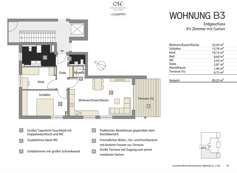 Terrassenwohnung zum Kauf - Erstbezug provisionsfrei 518.500 € 3,5 Zimmer 83,3 m² EG Eriskirch 88097