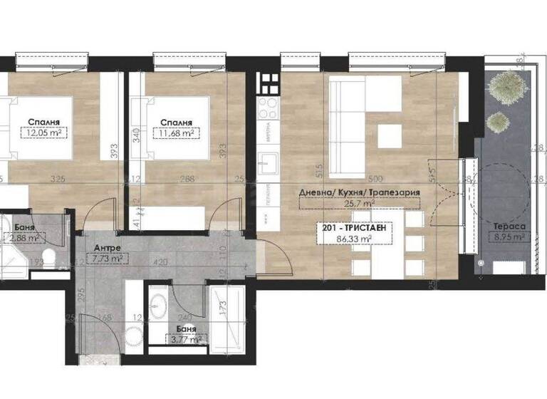 Studio zum Kauf 249.909 € 3 Zimmer 109,4 m² Sofia