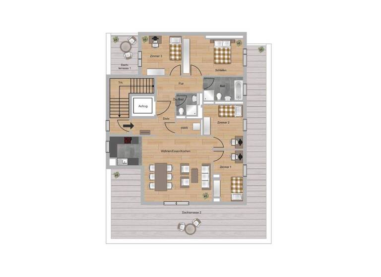 Wohnung zur Miete - Erstbezug 2.335 € 5 Zimmer 150,6 m² 3. Geschoss Lange Seegewann 13 Delkenheim Wiesbaden 65205
