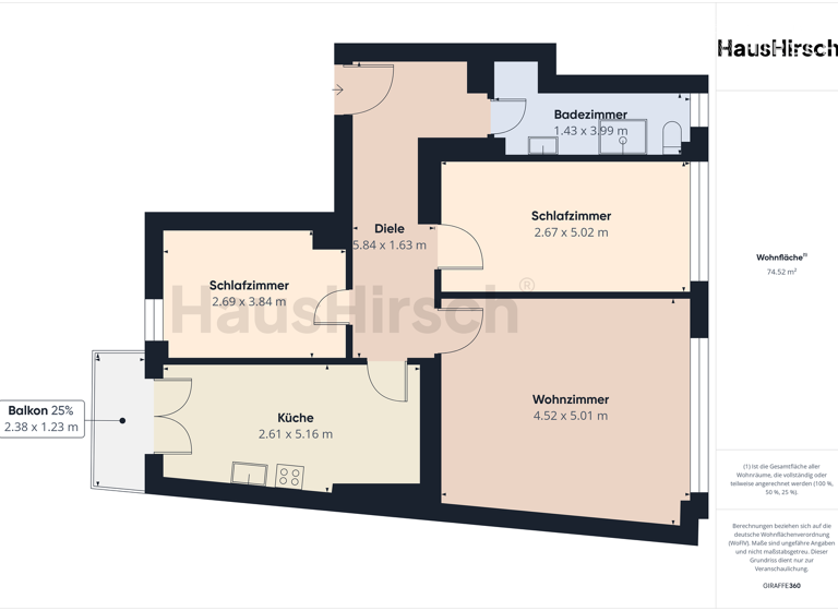 Wohnung zum Kauf 249.000 € 3 Zimmer 77,5 m² EG Köpenick Berlin 12555