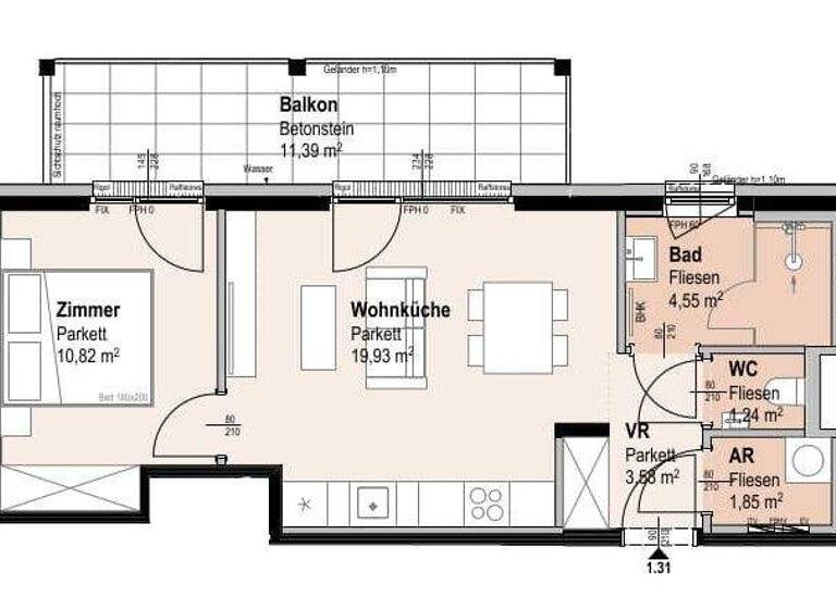 Wohnung zum Kauf 432.000 € 2 Zimmer 42 m² 5. Geschoss Siebenbrunnengasse 44 Wien 1050