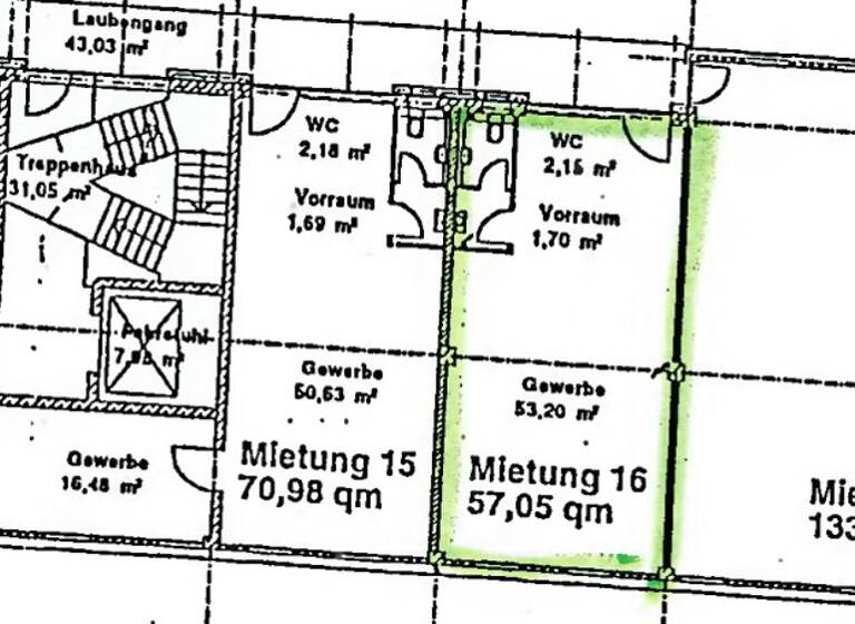 Bürofläche zur Miete provisionsfrei 14 € 1 Zimmer 54,5 m² Bürofläche Max-Brauer-Allee 218 Altona-Nord Hamburg 22769