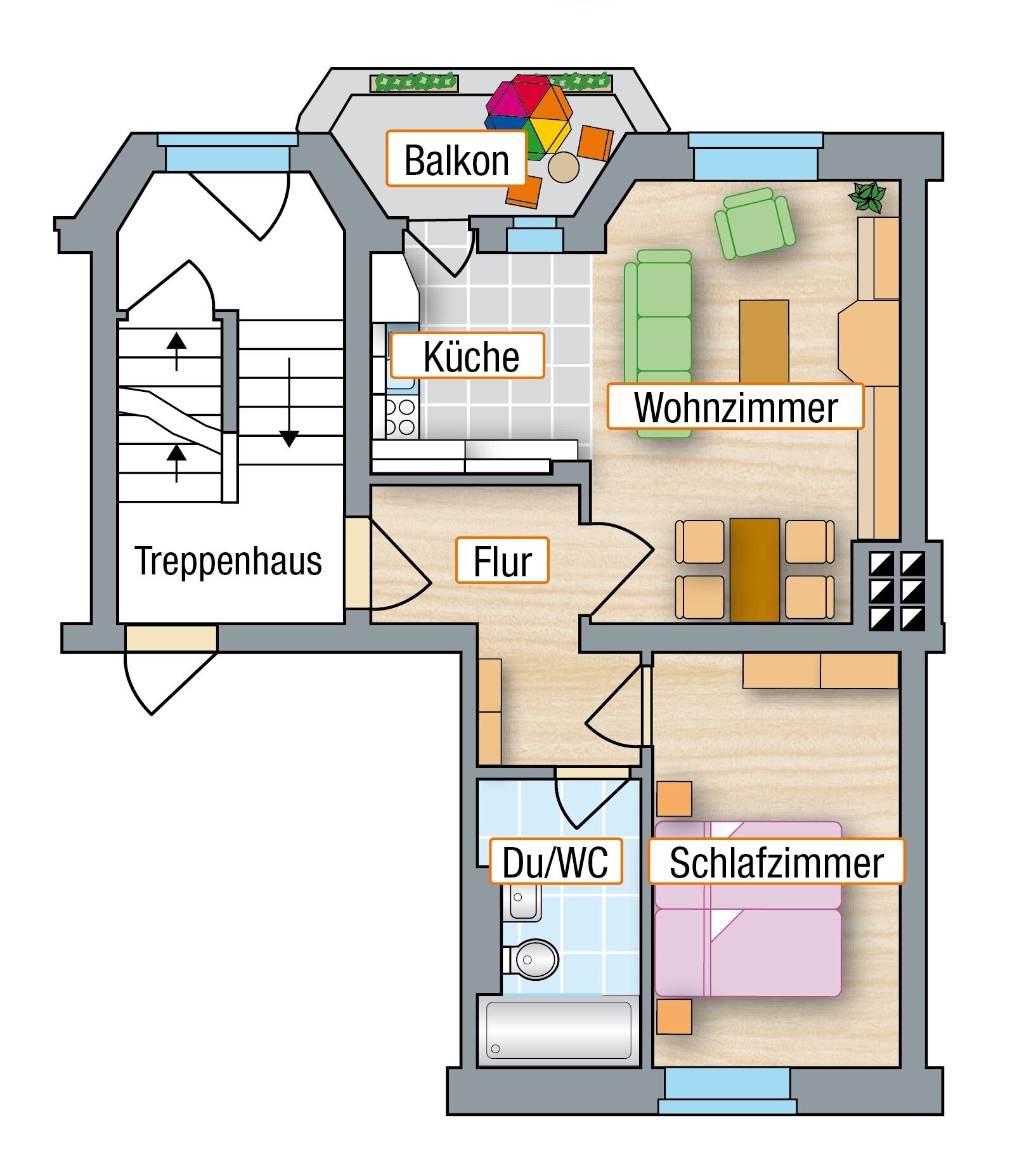 Wohnung zur Miete 239 € 2 Zimmer 40,8 m²<br/>Wohnfläche EG<br/>Geschoss Yorckstr. 19 Sonnenberg 215 Chemnitz 09130