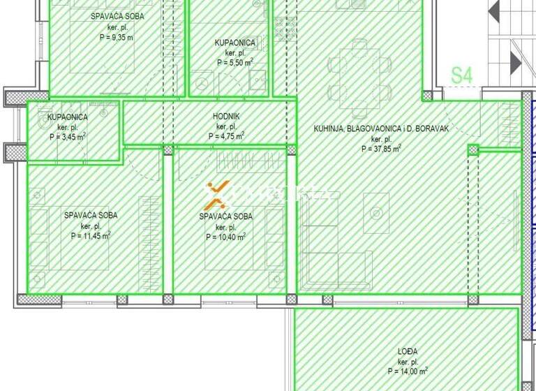Wohnung zum Kauf 406.000 € 4 Zimmer 102 m² 1. Geschoss Diklo - Puntamika