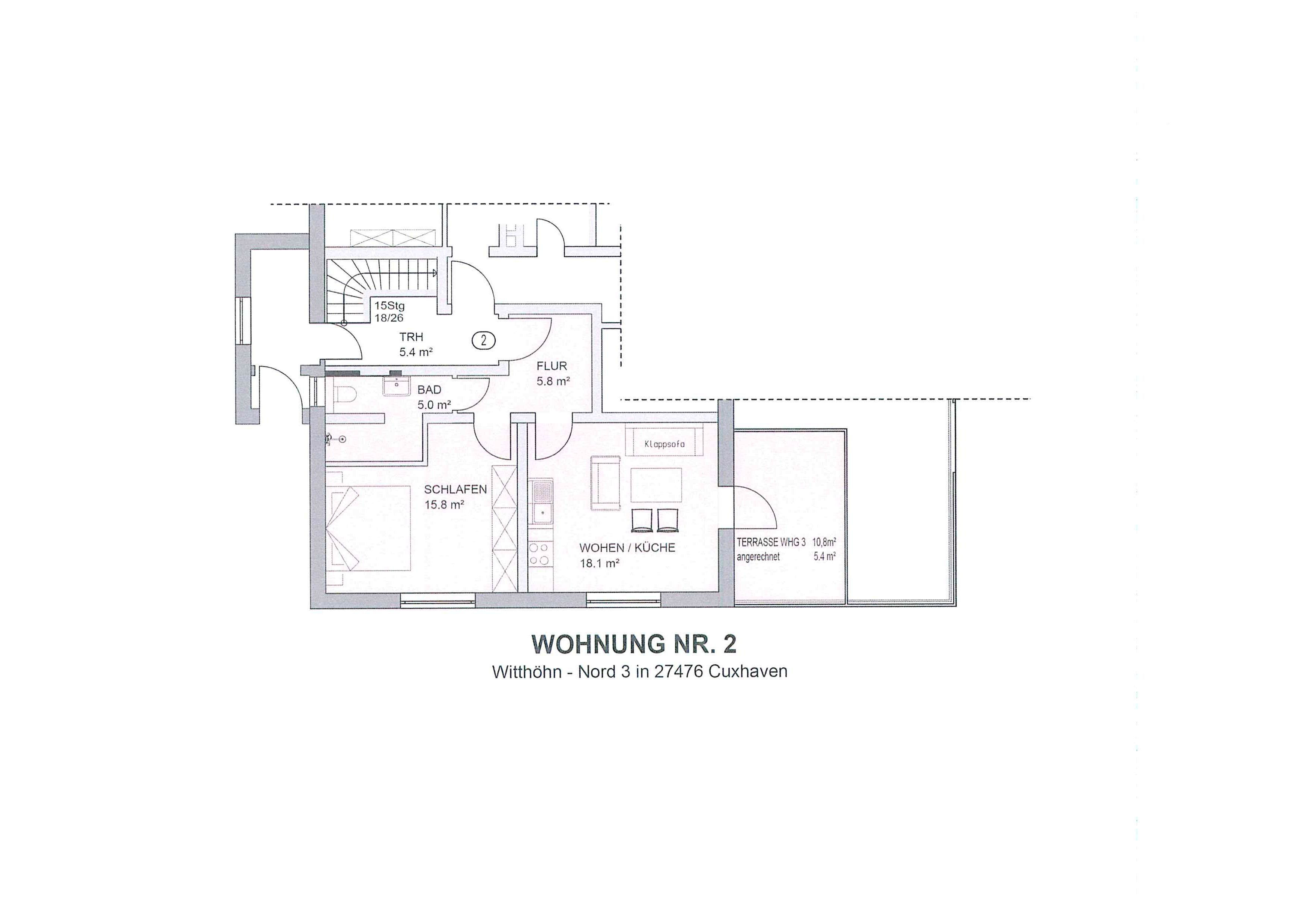 Wohnung zur Miete 1.050 € 2 Zimmer 55 m²<br/>Wohnfläche EG<br/>Geschoss 01.05.2025<br/>Verfügbarkeit Witthöhn Nord 3 Sahlenburg Cuxhaven 27476