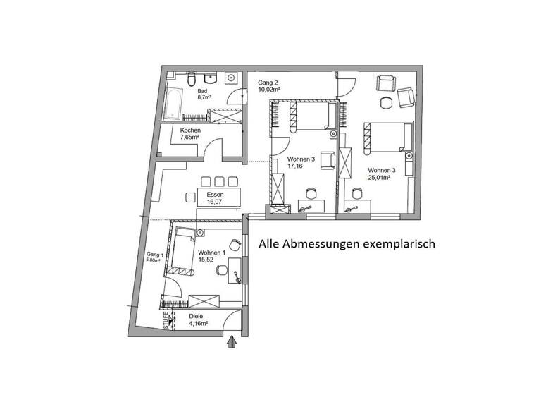 Wohnung zur Miete 1.525 € 4 Zimmer 110 m² 1. Geschoss frei ab 15.04.2026 Ebersbergerstraße 6 Ost Rosenheim 83022