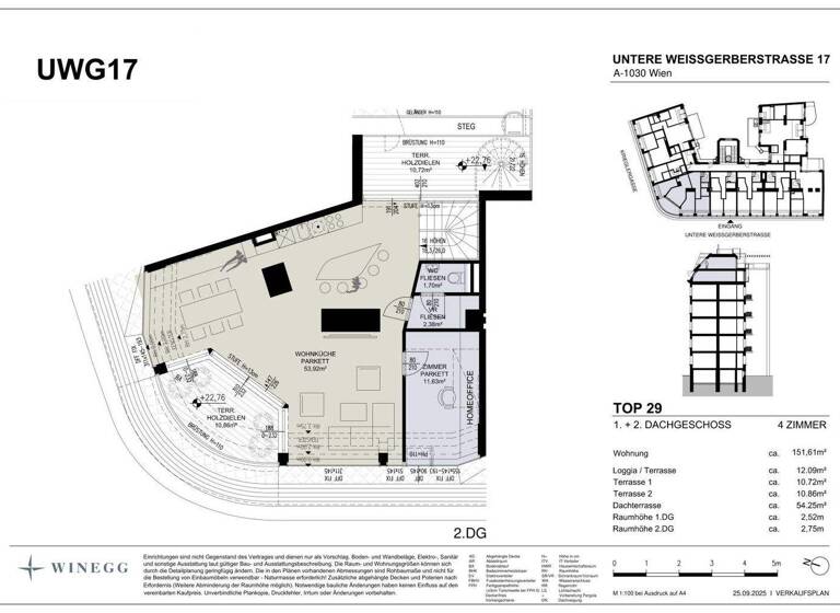 Wohnung zum Kauf - Erstbezug 2.395.000 € 5 Zimmer 151,6 m² 5. Geschoss Untere Weißgerberstraße 17 Wien 1030