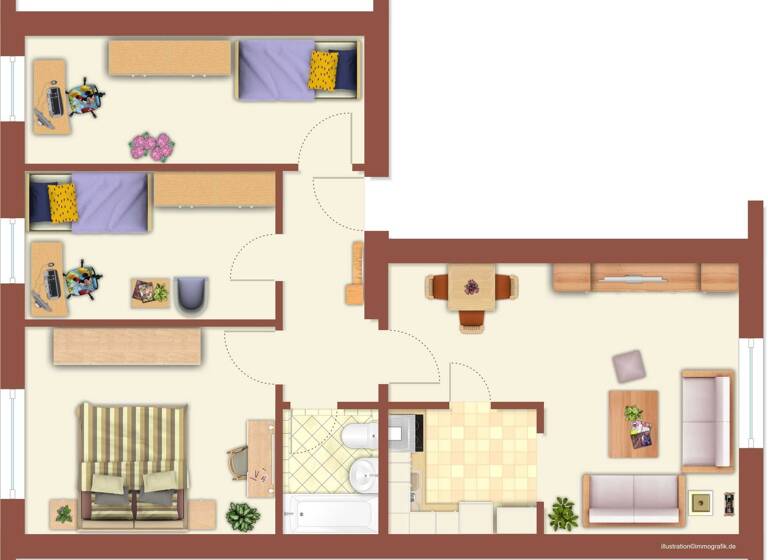 Wohnung zur Miete 560 € 4 Zimmer 74,6 m² 2. Geschoss frei ab sofort P.-Neruda-Ring 77 Neustrelitz 17235