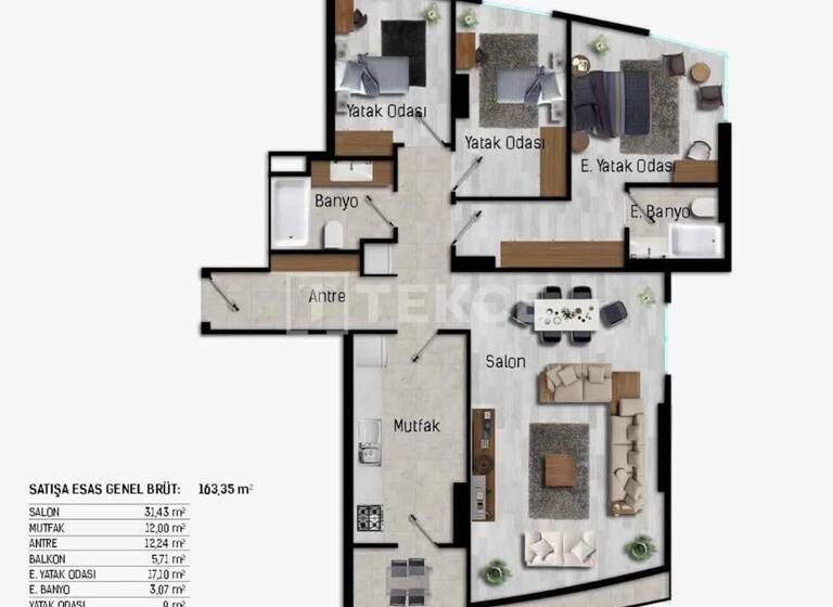 Studio zum Kauf 285.000 € 3 Zimmer 92 m² EG Istanbul 34774