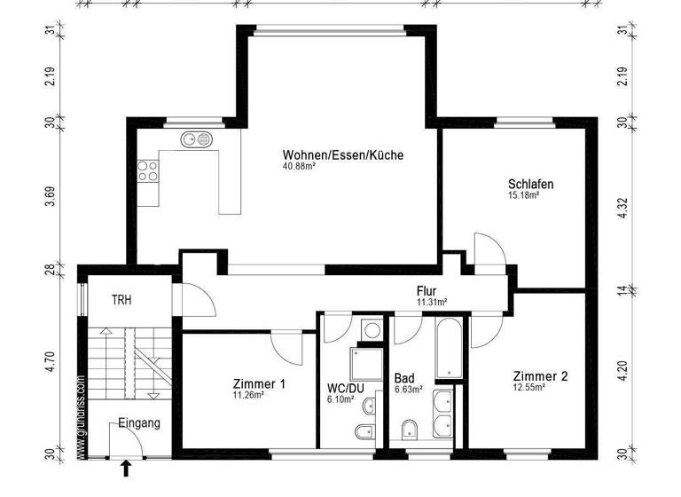 Wohnung zum Kauf 429.000 € 4 Zimmer 104 m² 2. Geschoss Käfertal Mannheim 68309
