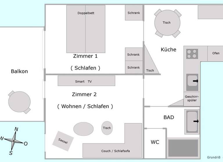 Wohnung zum Kauf provisionsfrei 365.000 € 2 Zimmer 47 m² 2. Geschoss Südstadt Tübingen 72072