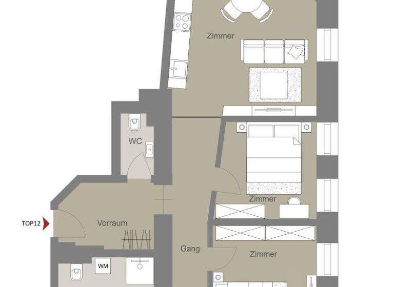 Wohnung zum Kauf 540.000 € 3 Zimmer 89,7 m² 3. Geschoss Wien 1150