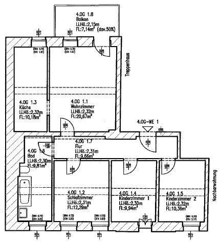 Wohnung zur Miete 653 € 4 Zimmer 86,5 m²<br/>Wohnfläche 4.<br/>Geschoss Elisenstraße 23 Zentrum 011 Chemnitz 09111