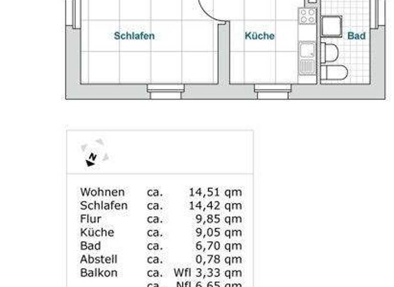 Wohnung zur Miete 626 € 2 Zimmer 62 m² 3. Geschoss frei ab 15.03.2026 Münchner Str. 35 Südvorstadt-West Dresden 01187