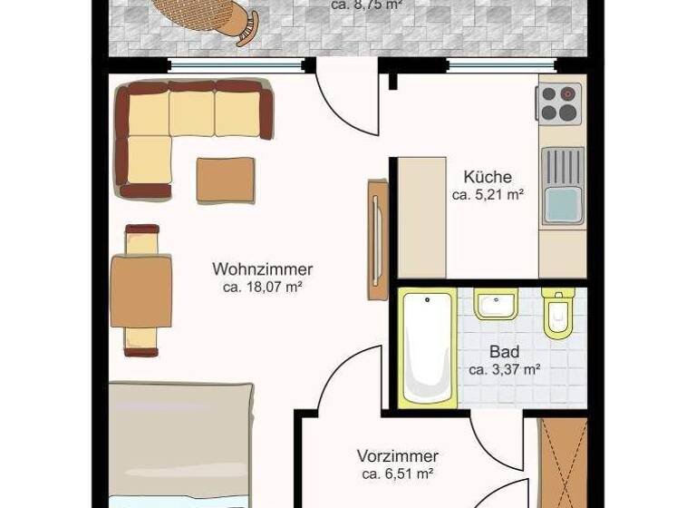 Studio zur Miete 544 € 1 Zimmer 33,2 m² 3. Geschoss Brunn am Gebirge 2345