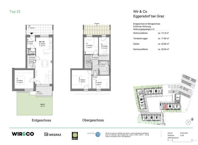 Wohnung zum Kauf - Erstbezug provisionsfrei 399.626 € 6 Zimmer 111,8 m² EG Bachweg 1 Eggersdorf bei Graz 8063