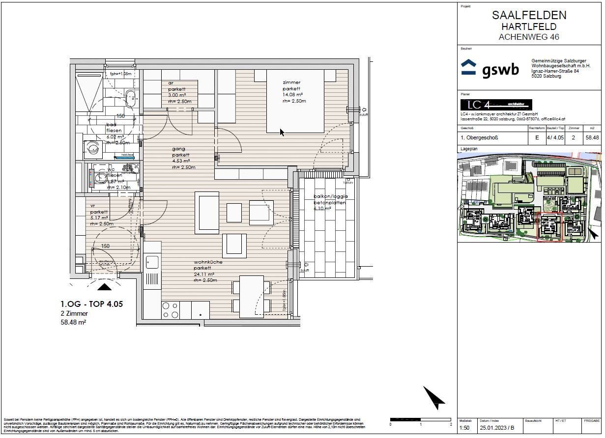 Wohnung zum Kauf provisionsfrei 332.639 € 2 Zimmer 58,5 m²<br/>Wohnfläche 1.<br/>Geschoss Achenweg 46 Saalfelden am Steinernen Meer 5760