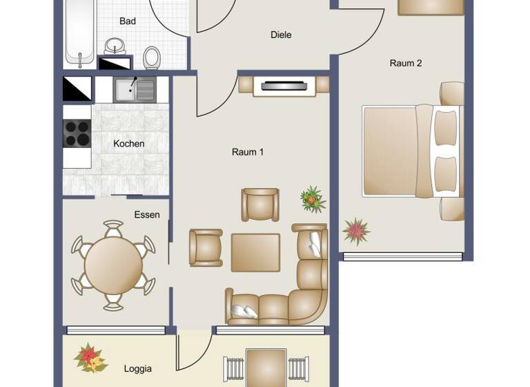 Wohnung zur Miete 509 € 2 Zimmer 58,6 m² 3. Geschoss frei ab 16.04.2026 Emsstraße 14 Weststadt Braunschweig 38120