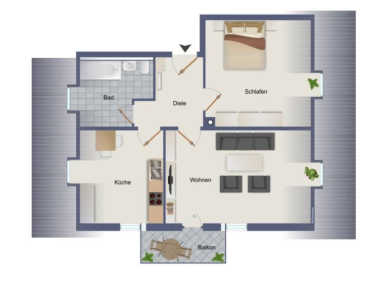 Wohnung zum Kauf 229.000 € 2 Zimmer 58 m²<br/>Wohnfläche Dachgeschoss<br/>Geschoss Köfering Köfering 93096