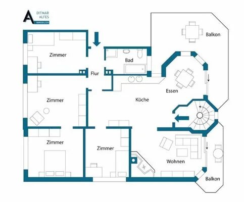 Wohnung zur Miete 800 € 4 Zimmer 124,3 m²<br/>Wohnfläche 1.<br/>Geschoss Sonnenweg 17 Schreppenberg Arnsberg 59821