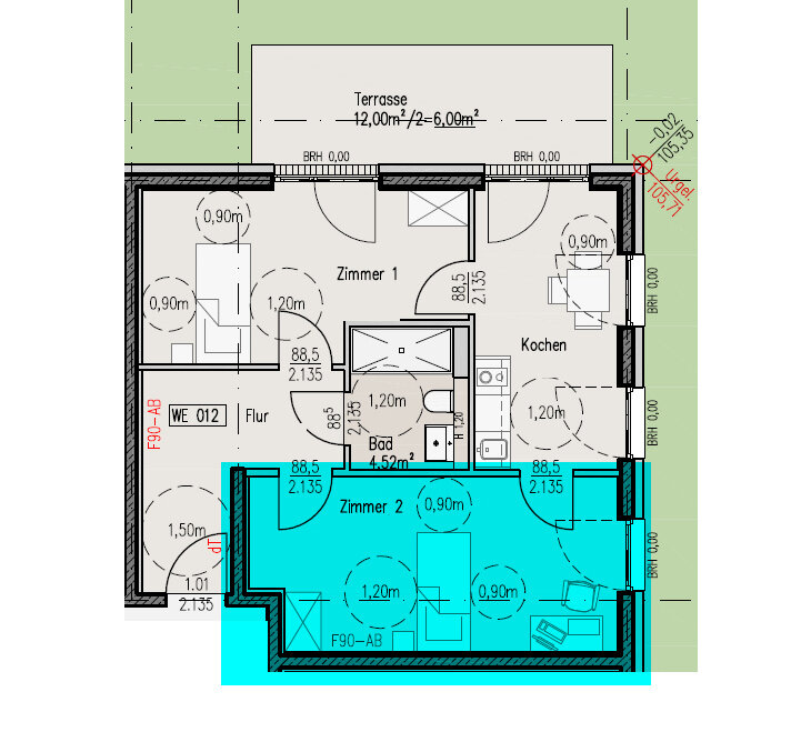 WG-Zimmer zur Miete 420 € 34 m²<br/>Wohnfläche EG<br/>Geschoss Merianstraße 8 Babenhausen - Ost Bielefeld 33615