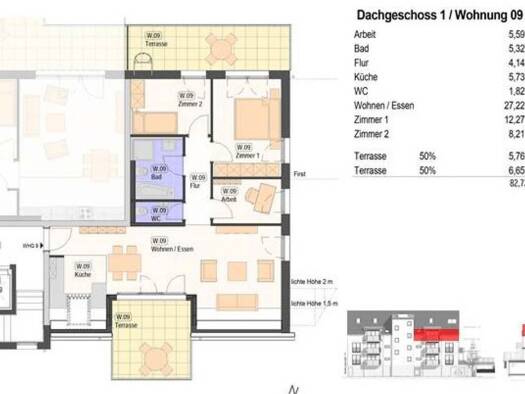 Wohnung zum Kauf provisionsfrei als Kapitalanlage geeignet 531.062 € 4,5 Zimmer 82,7 m² Neckarhausen Nürtingen 72622