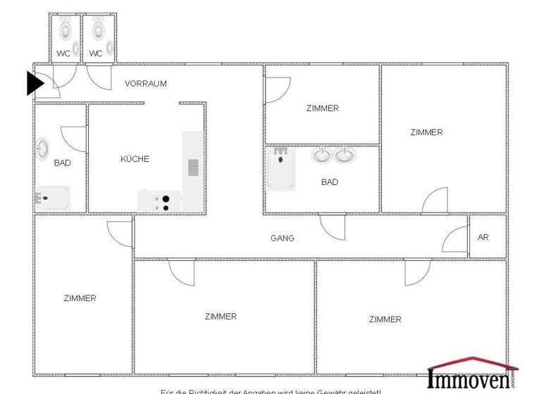 Wohnung zur Miete 1.285 € 5 Zimmer EG Brockmanngasse Jakomini Graz 8010
